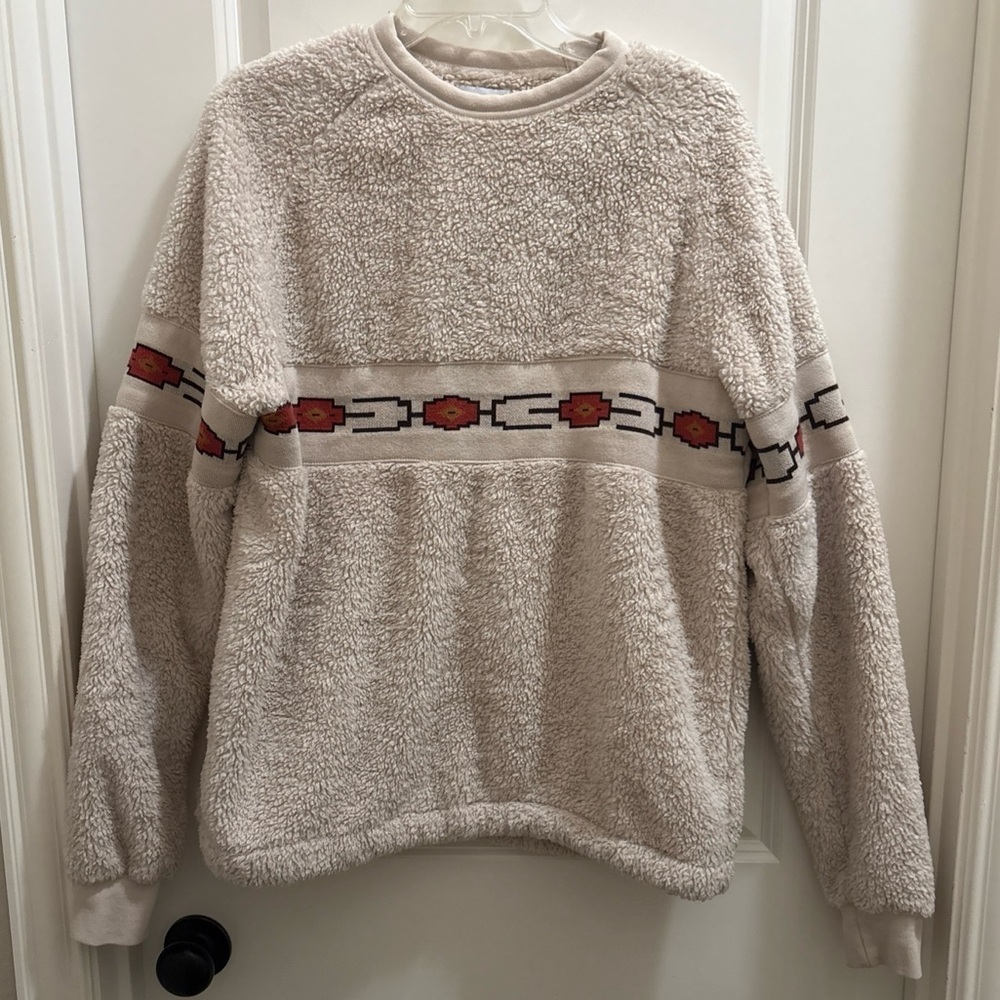 Urban Outfitters Southwest Ivory Pullover Cozy oversized Sweater Crewneck Size M